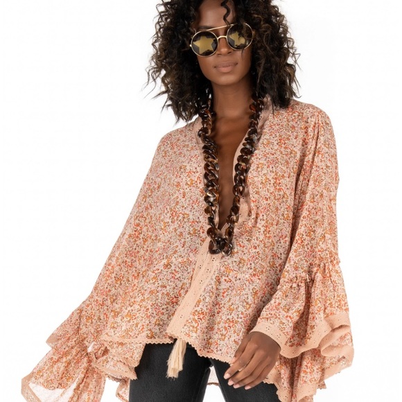 Free People Lola Kimono in Ochre - Picture 1 of 16